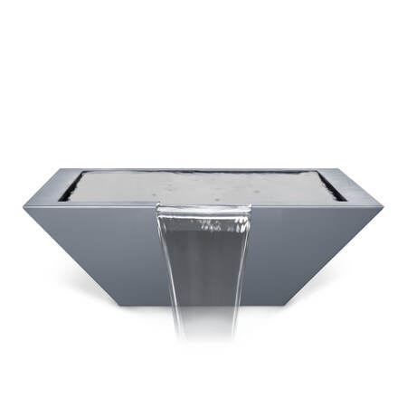 The Outdoor Plus 24 Square Maya Water Bowl - Powder Coated Metal - Gray - OPT-24SQPCWO-GRY